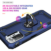 Couverture de téléphone antichoc de protection complète pour XIAOMI Redmi Note 10 Pro Max support d'anneau en métal rotatif étuis en TPU robustes