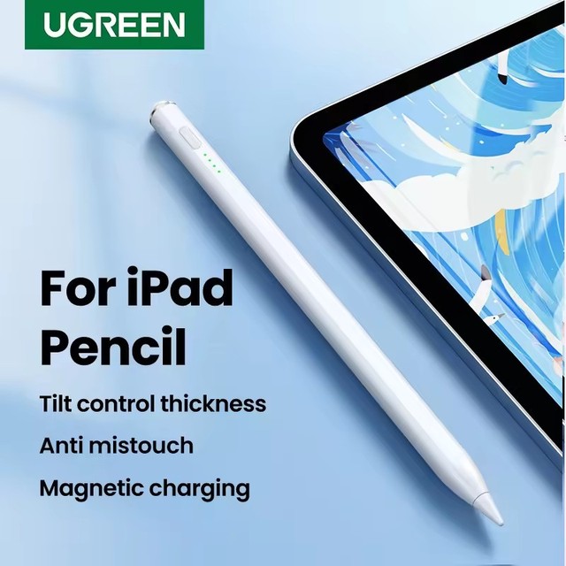 New UGREEN Stylus Pen for Apple Pencil iPad Magnetic Wireless Charging and Type C Charging Palm Rejection Tilt Pen for iPad Pro