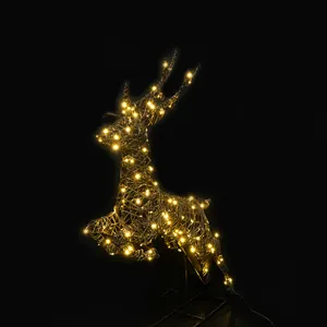 High Quality 3D Reindeer Light Decorative Holiday Motif Lights Indoor Outdoor Xmas Reindeer Decor Light