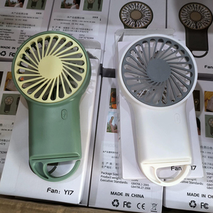 Nouveauté Logo personnalisé Cadeaux Vent frais Ventilateur à main de refroidissement par air Mini ventilateur de bureau portable USB rechargeable avec crochet - Product Image 4