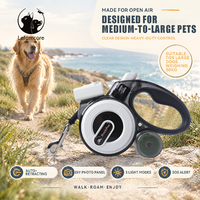 Laisse Rétractable Intelligente pour Chien de 4,8 m avec Lampe Torche LED, en Nylon et Acier, pour Grands Chiens – Commande en Gros