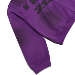 <span class=keywords><strong>Felpe</strong></span> con cappuccio oversize casual da <span class=keywords><strong>uomo</strong></span> <span class=keywords><strong>viola</strong></span> con zip, personalizzate con stampa di lettere effetto distressed, lavaggio effetto sporco, per abbigliamento streetwear da <span class=keywords><strong>uomo</strong></span> - Product Image 4