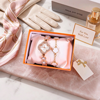 Promotion : Coffret Montre et Bracelet Fantaisie Yc pour la Saint-Valentin – Bracelet en Alliage, Mouvement à Quartz, Indicateur, Style Luxe, Cadeau de Bienvenue