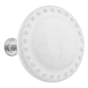 Juego de 2 Perillas de Cerámica Blanca BARBARA, Diámetro 4CM - Product Image 1