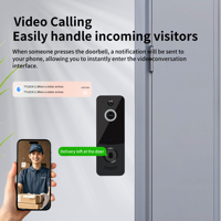 Sonnette de porte intelligente sans fil avec caméra et écran LCD, système de visiophonie WiFi avec contrôle à distance via l'application TTLock