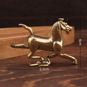 Ornement en laiton : Cheval galopant marchant sur une hirondelle volante, Décoration animale du zodiaque pour la maison - Product Image 4