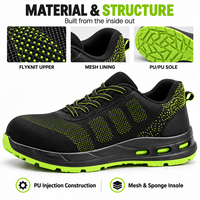 Chaussures de sécurité personnalisées à embout composite, tige Flyknit, semelle intermédiaire anti-perforation en Kevlar, semelle extérieure en PU, S1 PS FO SR, chaussures de travail en gros