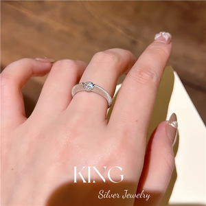 Bague en argent sterling S925 avec diamant, bijoux King Silver, unisexe, à porter tous les jours - Product Image 5
