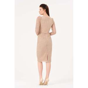Robe décontractée élégante pour femme DANS, couleur vison, motif uni, coupe confortable, disponible en tailles européennes 38-42 - Product Image 1