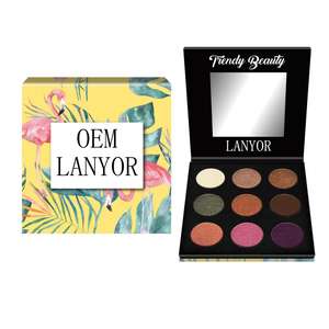 도매 비건 아이섀도우 팔레트 9 높은 색소 색상 맞춤형 개인 라벨 아이섀도우 팔레트 - Product Image 4