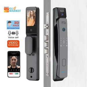 กลอนดิจิตอล Glomarket Tuya สำหรับบ้าน ควบคุมผ่านแอป รักษาความปลอดภัยด้วยระบบจดจำใบหน้า 3 มิติ ลายนิ้วมือ ไบโอเมตริกซ์ เชื่อมต่อ Wi-Fi ระบบคลาวด์ สมาร์ทล็อค - Product Image 1