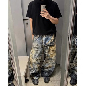 Jeans Retro High Street 3D Digital Imprimé Corrupt et Perforé Direct Spray pour homme - Product Image 5