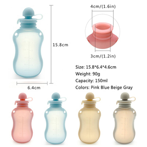Bolsa de Almacenamiento de Leche Materna de Silicona de Grado Alimenticio, Botella Reutilizable para Almacenamiento de Alimentos para Bebés, Bolsa de Almacenamiento de Silicona de Grado Alimenticio - Product Image 3