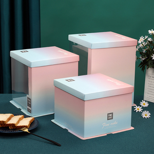 Luxury Cake Package Box Wholesale Transparent Cake Box For Wedding Birthday Paper Box Cake With Window
