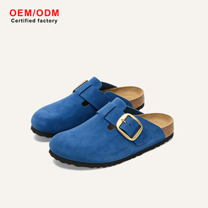 Mules en daim confortables et décontractées pour femme, style bohème, avec plateforme en bois, sabots rétro épais, à enfiler, antidérapants, légers, chaussures plates et décontractées 2026 - Product Image 1