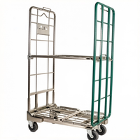 Chariot de stockage pliable TER robuste à double face, en acier Q235, capacité 500 kg, pour rouleaux de tissu, gain de place