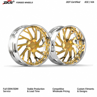 Jantes forgées ZKR Chrome Deep Lip 2 pièces 20 22 24 26 pouces 5x112 5x114.3 5x120 pour Chevrolet Mercedes-Benz BMW Audi Porsche