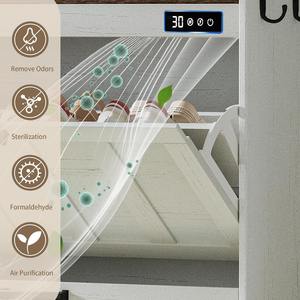 独立式隐藏式超薄窄鞋架柜，带 2 个翻盖抽屉或入口，可除臭储鞋 - Product Image 2