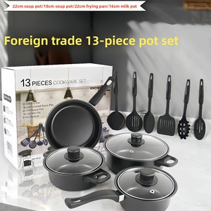 13 Pcs Set 7PC Giá Rẻ Nhà Bếp Không Dính Nấu Ăn Chậu Và Chảo Bộ Đồ Nấu Nướng Set Với Đồ Nấu Nướng Nắp - Product Image 3