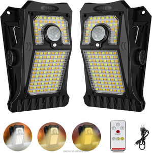 118 LEDs Solar Clip <b>Motion</b> <b>Sensor</b> <b>Lights</b> 3 Modes 3 Color Temperatures Solar & USB Dual Charging Outdoor Security <b>Light</b> for Patio - Product Image 1
