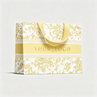 Sac fourre-tout en carton ivoire recyclable de qualité supérieure, imprimé avec logo personnalisé, poignée en ruban intégrée, 190-230 g/m², pour parfum