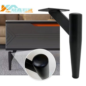 Patas Metálicas para Muebles, Soporte para Gabinetes, Sofás, Mesitas de Noche, Mesas de Centro, Forma Cónica, Color Negro - Product Image 1