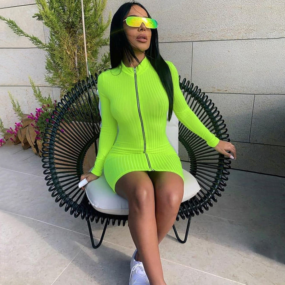 neon winter dress Ladivine SE016 - Backless Satin Long Dress XS / Neon Fuchsia
