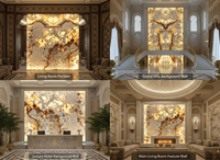 Dalle de marbre blanc Pandora rétroéclairé, dalle de marbre Patagonia, carrelage en pierre naturelle de luxe, marbre Pandora brésilien