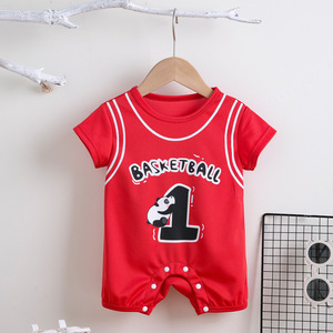 Combinaison unisexe 2026 pour bébé, barboteuse d'été, uniforme de sport de basketball pour enfants, séchage rapide, imprimée - Product Image 6