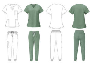 42109 Uniformes Médicos Personalizados Al Por Mayor Para Mujer con Cuello en V Filipina Elástica <span class=keywords><strong>de</strong></span> Alta Calidad en Cómoda Tela Tejida - Product Image 3