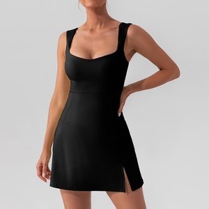 Nouvelles arrivées pour femmes : Robe-jupe une pièce sexy avec bretelles, en nylon et élasthanne extensible, pour le yoga, le fitness, le pickleball et le tennis - Product Image 4