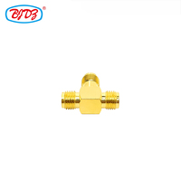 Usine directement plaqué or SMA femelle Jack T Type 3 voies RF adaptateur coaxial adaptateur convertisseur connecteurs en stock