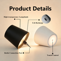 Lampe LED USB décorative pour bouteille, lumière blanc chaud à intensité variable avec interrupteur marche/arrêt pour bouteille de vin, table, bar, décoration de fête à domicile