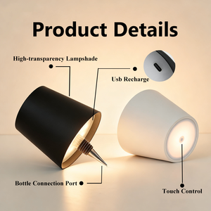 Lampada LED USB Decorativa per Bottiglia, Luce Bianca Calda Dimmerabile con Interruttore On/Off per Bottiglie di Vino, Tavoli, Bar, Casa, Feste - Product Image 3