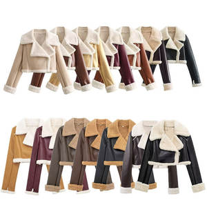 <span class=keywords><strong>LEA</strong></span> 2025 Otoño Invierno ropa de mujer abrigo de <span class=keywords><strong>lana</strong></span> impermeable sólido chaqueta de piel de oveja suelta - Product Image 1