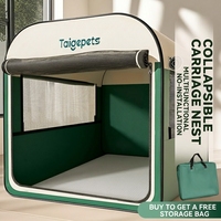 Tente et cage pliables portables pour chien pour les voyages en voiture, maison pour animaux de compagnie et transporteur pour chat 4 saisons, parc multi-usages et niche de mise bas pour animaux