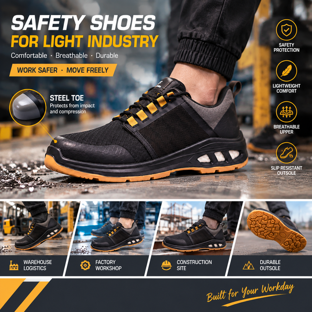 ACE Safety Unisex Industrial Work Boots Steel Toe Anti-static Midsole Lightweight Electrical Insulation Construction Site Summer