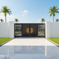 Portail de garage moderne rectangulaire de 2,4 m en alliage d'aluminium, simple battant, isolant thermiquement, étanche, avec revêtement poudré durable, pour villa
