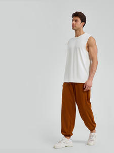 Chaleco deportivo holgado para hombre, hecho de modal, fresco y transpirable, de hombros anchos, sin mangas, para fitness, top para correr al aire libre - Product Image 4