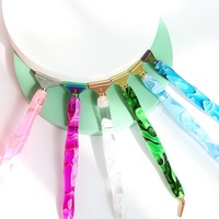 Stylo de pose de diamants 5D en résine marbrée avec embouts métalliques interchangeables, outils d'artisanat DIY pour la broderie diamant