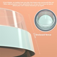 Bac à litière semi-fermé pour chat, design à circulation d'air ventilée, grand espace, toilette pour animaux anti-éclaboussures, dessus ouvert