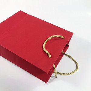 Bolsa de compras de regalo de boda de papel recubierto de estampado en caliente con logotipo personalizado de lujo con asa reciclable para embalaje de tienda de ropa - Product Image 4