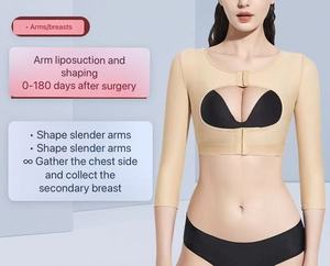 Vêtement de compression post-chirurgicale pour femmes, manches longues, haut en jersey de spandex, liposuccion, augmentation mammaire, shapewear, soutien-gorge - Product Image 3