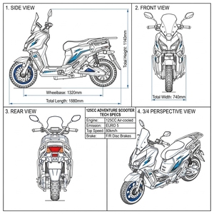 Modèle 2026 le plus récent, scooter à essence <span class=keywords><strong>50CC</strong></span> jaune et noir, Euro 5, démarrage sans clé, certifié DOT EPA, freins à disque - Product Image 6
