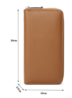 Dompet Kulit Asli Klasik dengan Logo Custom, Resleting Panjang, dan Banyak Slot Kartu untuk Pria atau Wanita