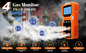 AIKESI ADKS-4 taşınabilir çoklu gaz detektörü 4 in 1 kaçak dedektörü Plug-In LEL H2S CO O2 4 gaz LEL gaz analizörü - Product Image 2