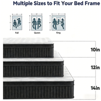 Matelas de printemps haut de gamme avec ressorts ensachés, motif tissé imprimé, imperméable, double/twin, pour lit en caissons