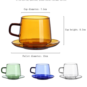 Taza de café de alta gama para el desayuno, vaso de leche de zumo de limón <span class=keywords><strong>con</strong></span> plato inferior, utensilio OEM para casa, restaurante y oficina, gran oferta - Product Image 1
