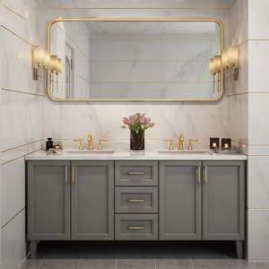 Mueble de Baño Doble con Lavabo Dorado, Organizador Personalizado YALIG, Mueble de Baño - Product Image 2