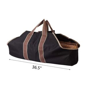 Free Sample Large Canvas <b>Log</b> Tote Bag Carrier Indoor Fireplace Firewood Totes Holders for Outdoor Tubular Birchwood <b>Stand</b> - Product Image 3